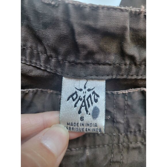 Prana Brown Camo Pants Size 6 Vintage Casual Y2K 90s Hippie Bohemian Colorful - Picture 2 of 8